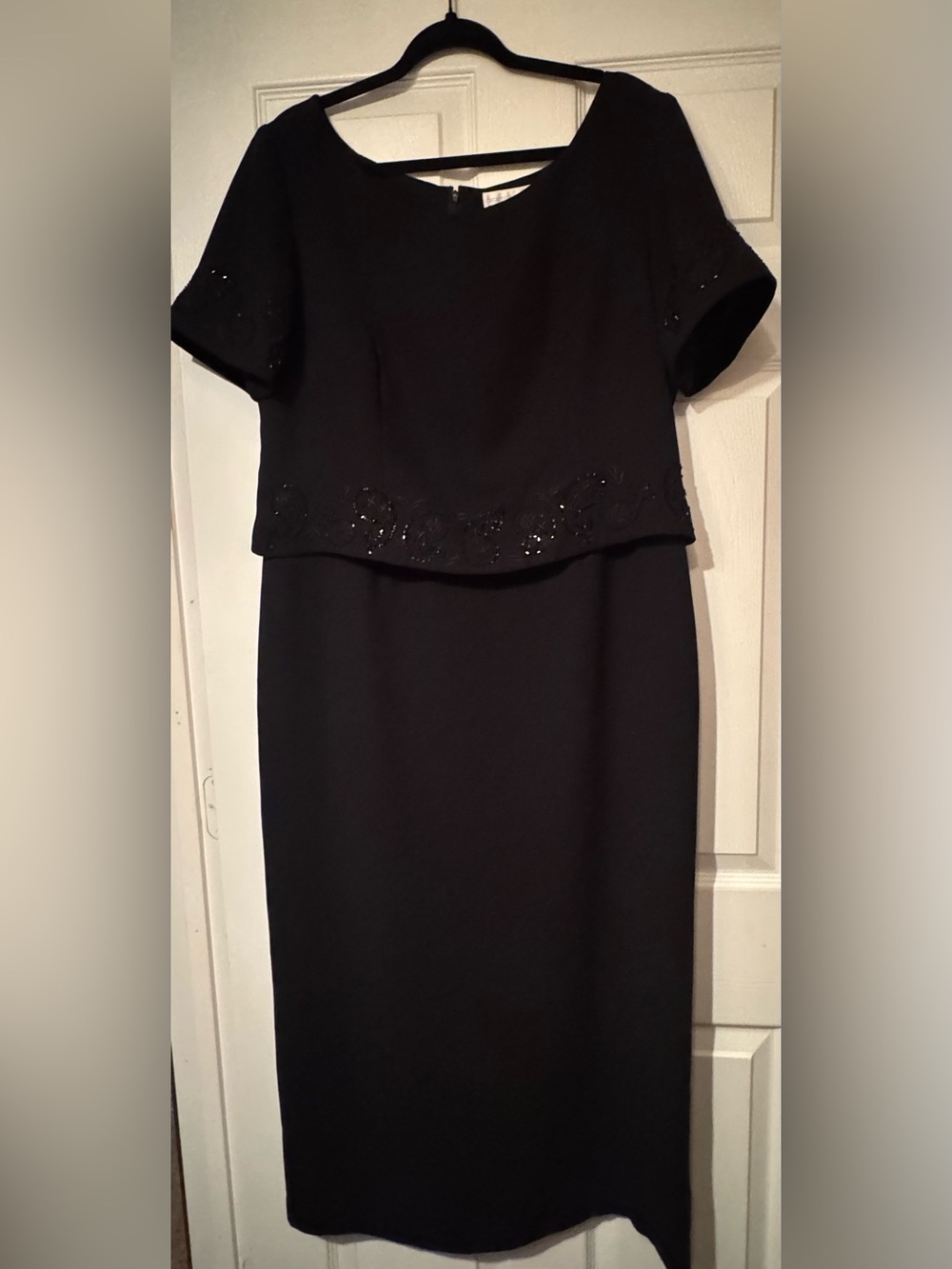 Worthington Sz 16 Black Beaded Maxi Mother of the Bride Dress